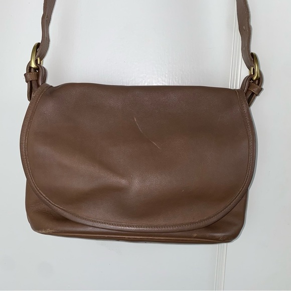 Vintage Coach Fletcher Brown Leather Saddle Bag - Picture 2 of 14